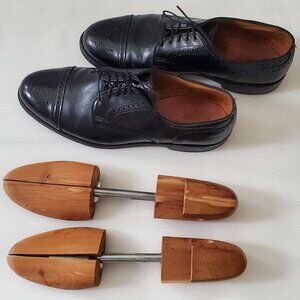 Johnston & Murphy Concard 2.0 Cap Toe Leather Dress Shoes Black Sz 10